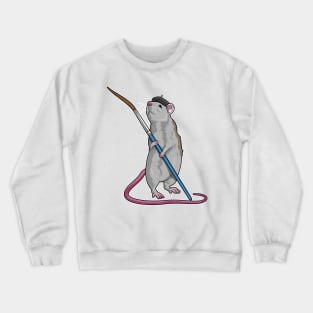 Rat as Painter with Paint brush Crewneck Sweatshirt